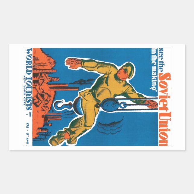 Adesivo Retangular Veja a União Soviética no Fazer (Frente)