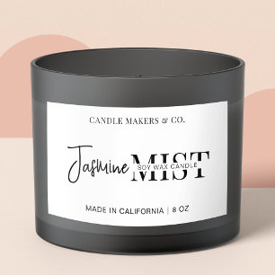 Adesivo Retangular Vela Branca Preta Profissional de Script Moderno