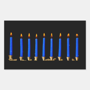 Adesivo Retangular Velas de Hanukkah Chanukah Hanukah Hannukah