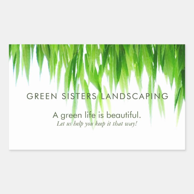 Adesivo Retangular Verde deixa a Design amistosa da Terra (Frente)