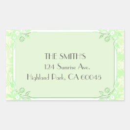 Adesivo Retangular Verde-Flor