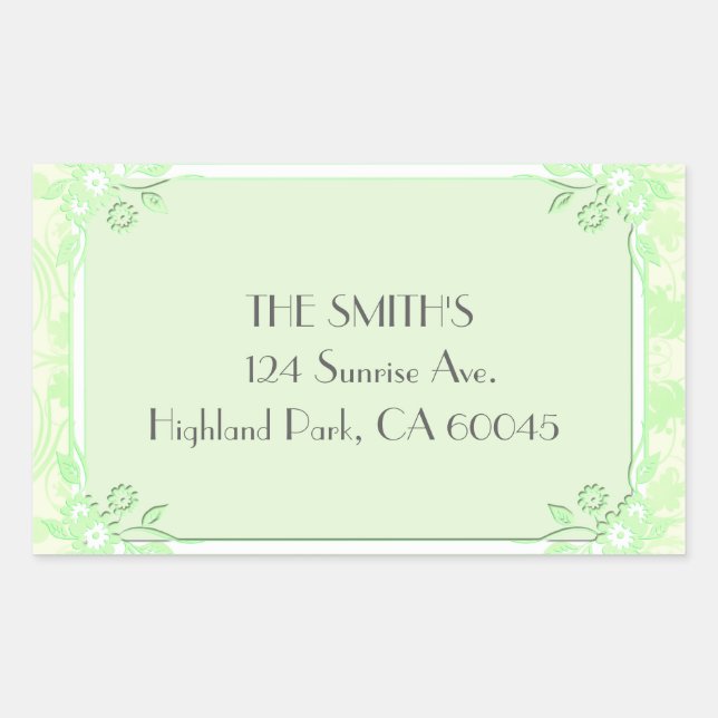 Adesivo Retangular Verde-Flor (Frente)