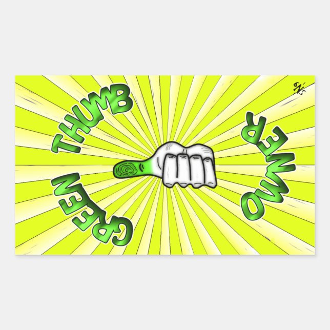 Adesivo retangular verde (jardinagem) (Frente)