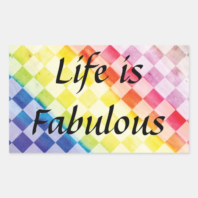 Adesivo Retangular Verificadores do arco-íris (Frente)