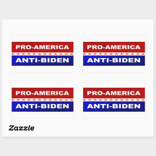 Adesivo Retangular Vermelho, branco e azul Pro-America Anti-Biden