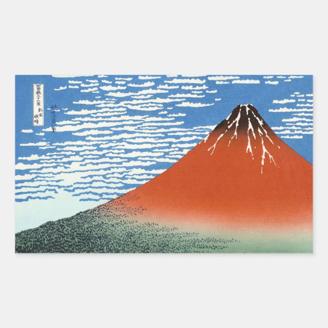 Adesivo Retangular Vermelho Fuji Sul eólica madrugada (Frente)