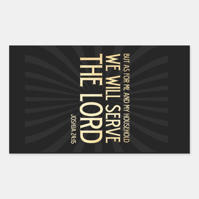 Adesivo Retangular Verso escritural cristão da bíblia - 24:15 de (Frente)