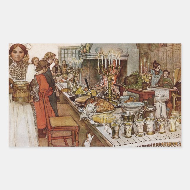 Adesivo Retangular Véspera de Natal Julaftonen (Frente)