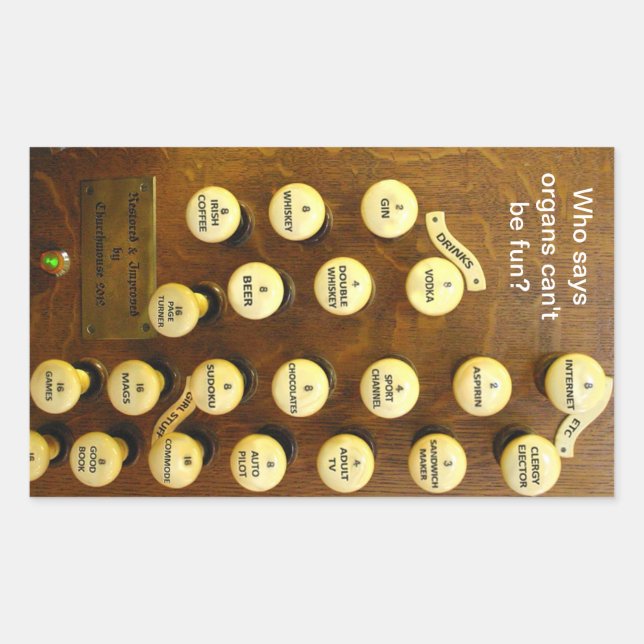 Adesivo Retangular Vestido de órgão (Frente)