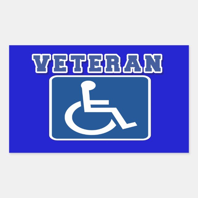 Adesivo Retangular Veterano deficiente (Frente)