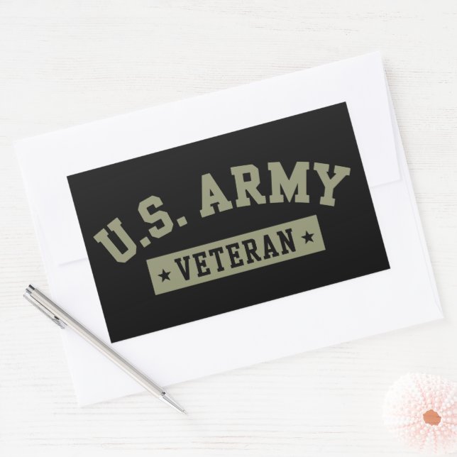 Adesivo Retangular Veterano do Exército dos EUA Bandeira Americana do (Envelope)