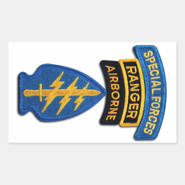 Adesivo Retangular Veteranos do SOF das boinas verdes SF SFG de (Frente)