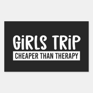 Adesivo Retangular Viagem de meninas mais barata que terapia Férias d