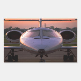 Adesivo Retangular Viagem de plano de jato corporativo