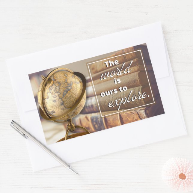 Adesivo Retangular Viagens vintage Inspiracional Grande (Envelope)