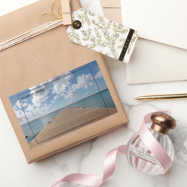 Adesivo Retangular Víblias do Oceano Tranquilo (Presentear)