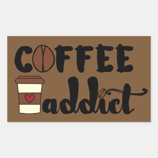 Adesivo Retangular Viciado em café II (Frente)