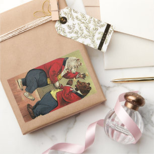 Adesivo Retangular Victorian feliz, ursos alegres, dançando do