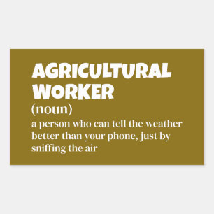 Adesivo Retangular Vida agrícola - Definição de trabalhador engraçado
