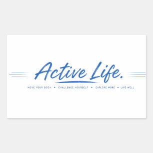 Adesivo Retangular Vida Ativa Mexa Seu Corpo Motivação Fitness