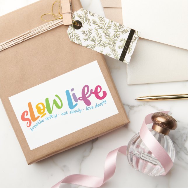 Adesivo Retangular Vida lenta (Presentear)