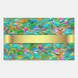 Adesivo Retangular Vidro de Abstrato Floral de Sticker