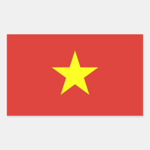 Adesivo Retangular Vietnã - Bandeira Vietnamita