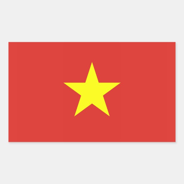 Adesivo Retangular Vietnã - Bandeira Vietnamita (Frente)