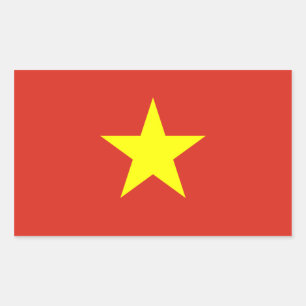 Adesivo Retangular Vietnam/bandeira vietnamiana
