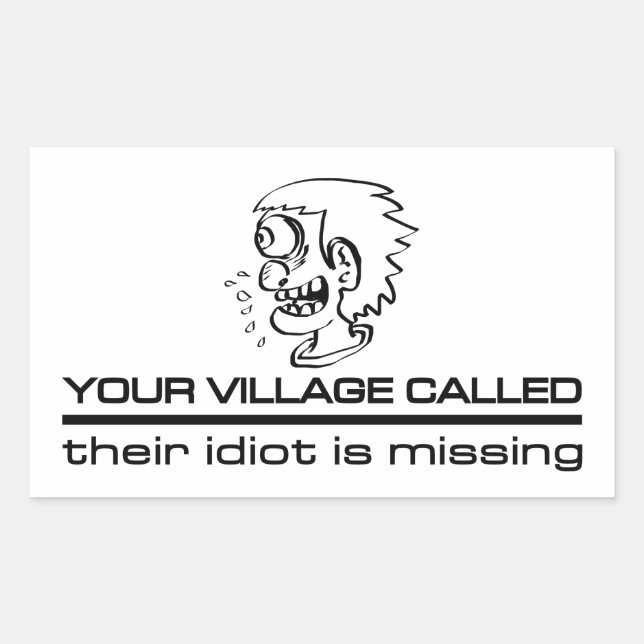 Adesivo Retangular Village Idiot Stickers (Frente)