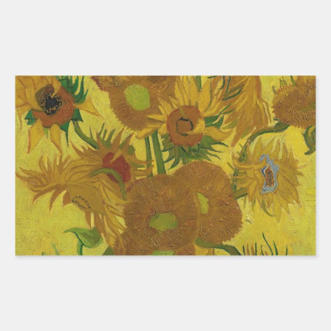 Adesivo Retangular Vincent Van Gogh 15 Sunflower Painting (Frente)