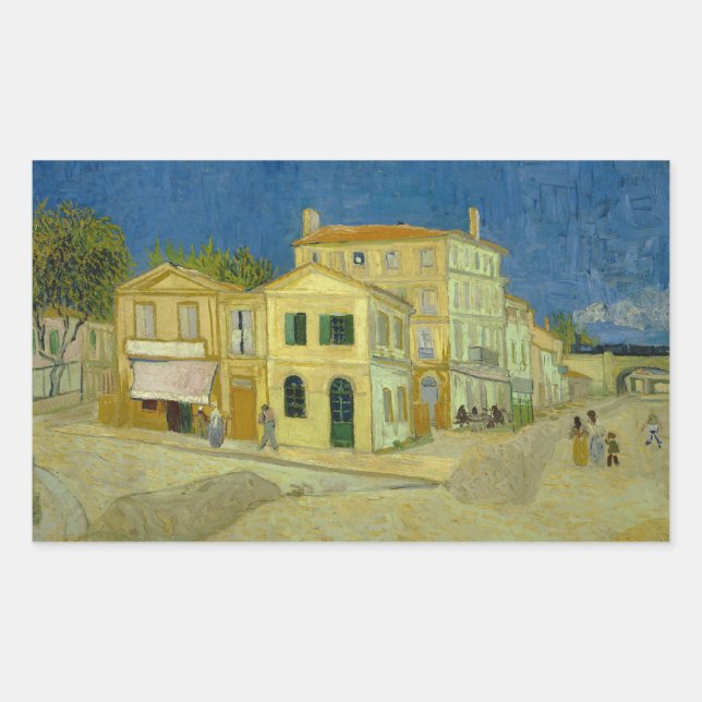 Adesivo Retangular Vincent van Gogh - A Casa Amarela ("A Rua") (Frente)