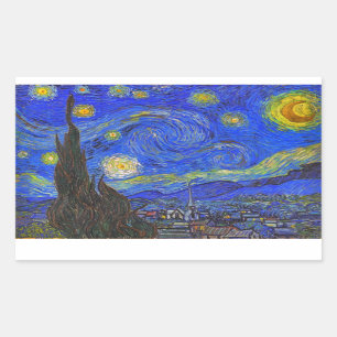 Adesivo Retangular Vincent van Gogh - a noite estrelado (1889)
