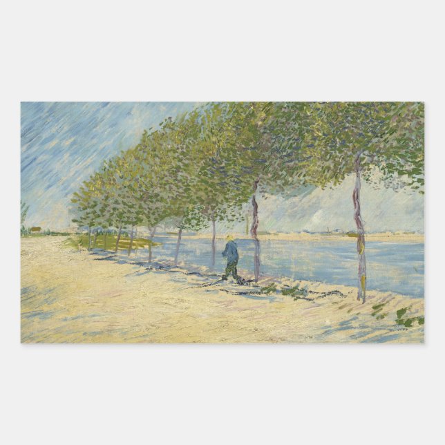 Adesivo Retangular Vincent van Gogh - Ao longo do Sena (Frente)