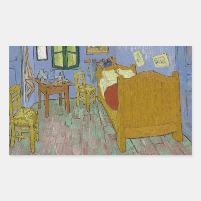 Adesivo Retangular Vincent Van Gogh Bedroom Painting (Frente)