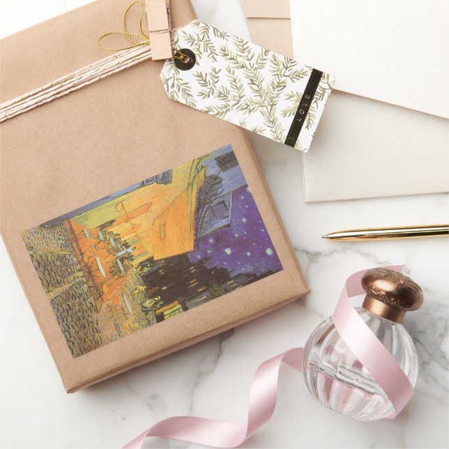 Adesivo Retangular Vincent van Gogh - Cafe Terrace à Noite (Presentear)