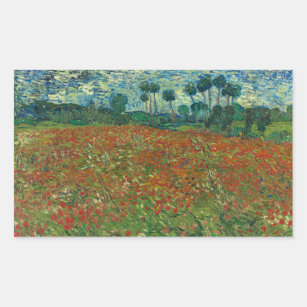 Adesivo Retangular Vincent van Gogh - campo da papoila