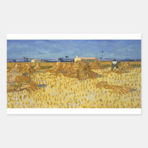 Adesivo Retangular Vincent van Gogh - Colheita de Milho na Provença