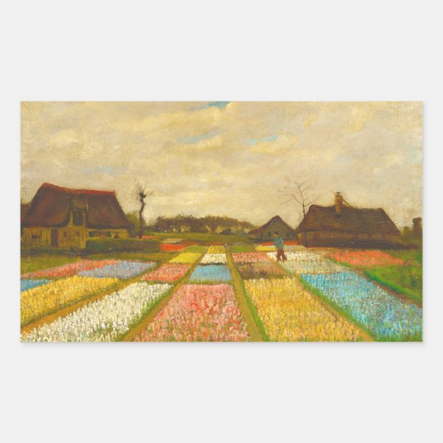 Adesivo Retangular Vincent van Gogh Flower Beds na Holanda (Frente)