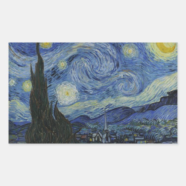 Adesivo Retangular Vincent van Gogh - Noite Estrelada (Frente)