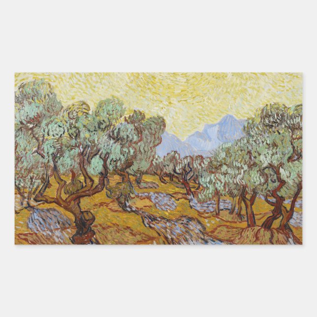 Adesivo Retangular Vincent van Gogh - Oliveiras (Frente)