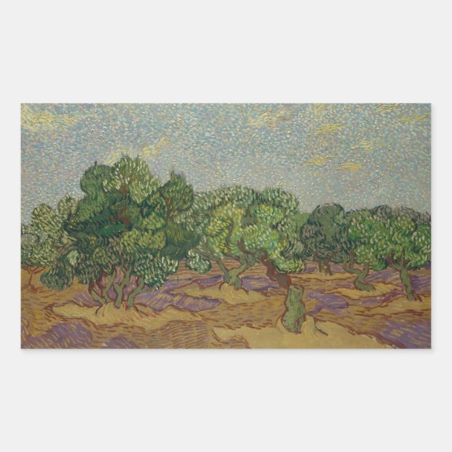 Adesivo Retangular Vincent van Gogh - Oliveiras (Frente)