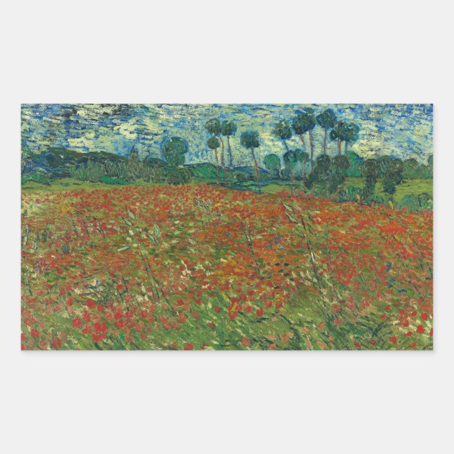 Adesivo Retangular Vincent van Gogh - Poppy Field (Frente)