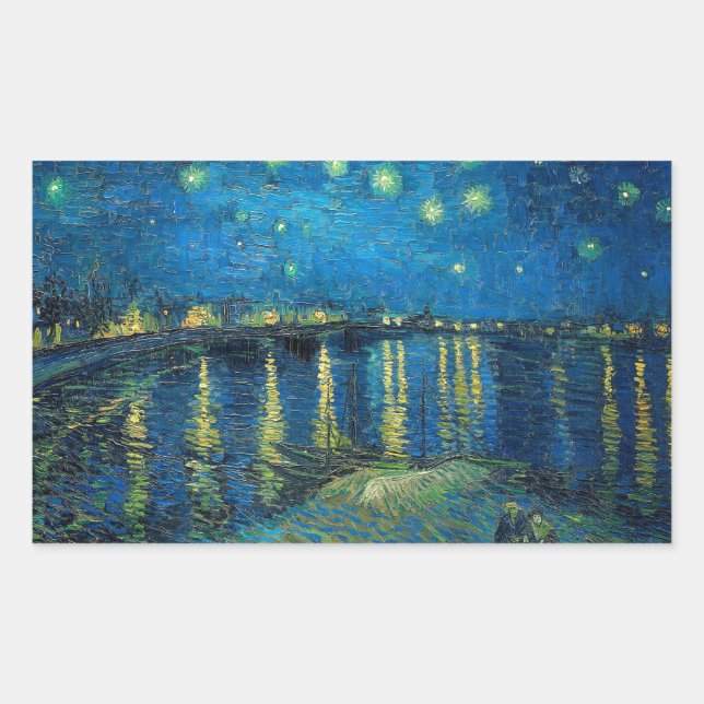 Adesivo Retangular Vincent Van Gogh Starry Night Over the Rhone (Frente)