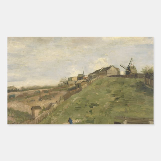 Adesivo Retangular Vincent van Gogh - The Hill of Montmartre (Frente)