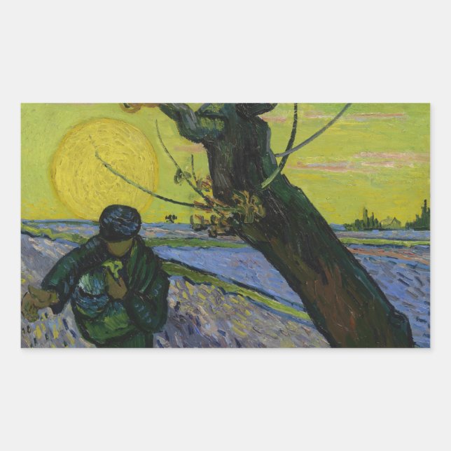 Adesivo Retangular Vincent van Gogh - The Sower (Frente)