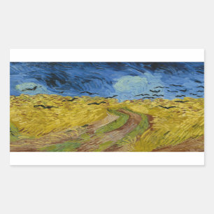 Adesivo Retangular Vincent van Gogh - Wheatfield com Crows