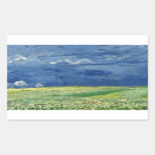 Adesivo Retangular Vincent van Gogh - Wheatfield sob Thunderclouds
