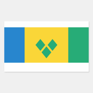 Adesivo Retangular Vincy Flag, Bandeira do Santo Vincent & Grenadines