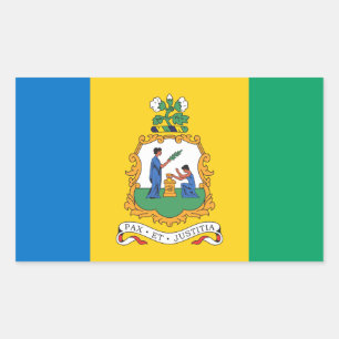 Adesivo Retangular Vincy Flag & Seal, Santo Vincent & Grenadines